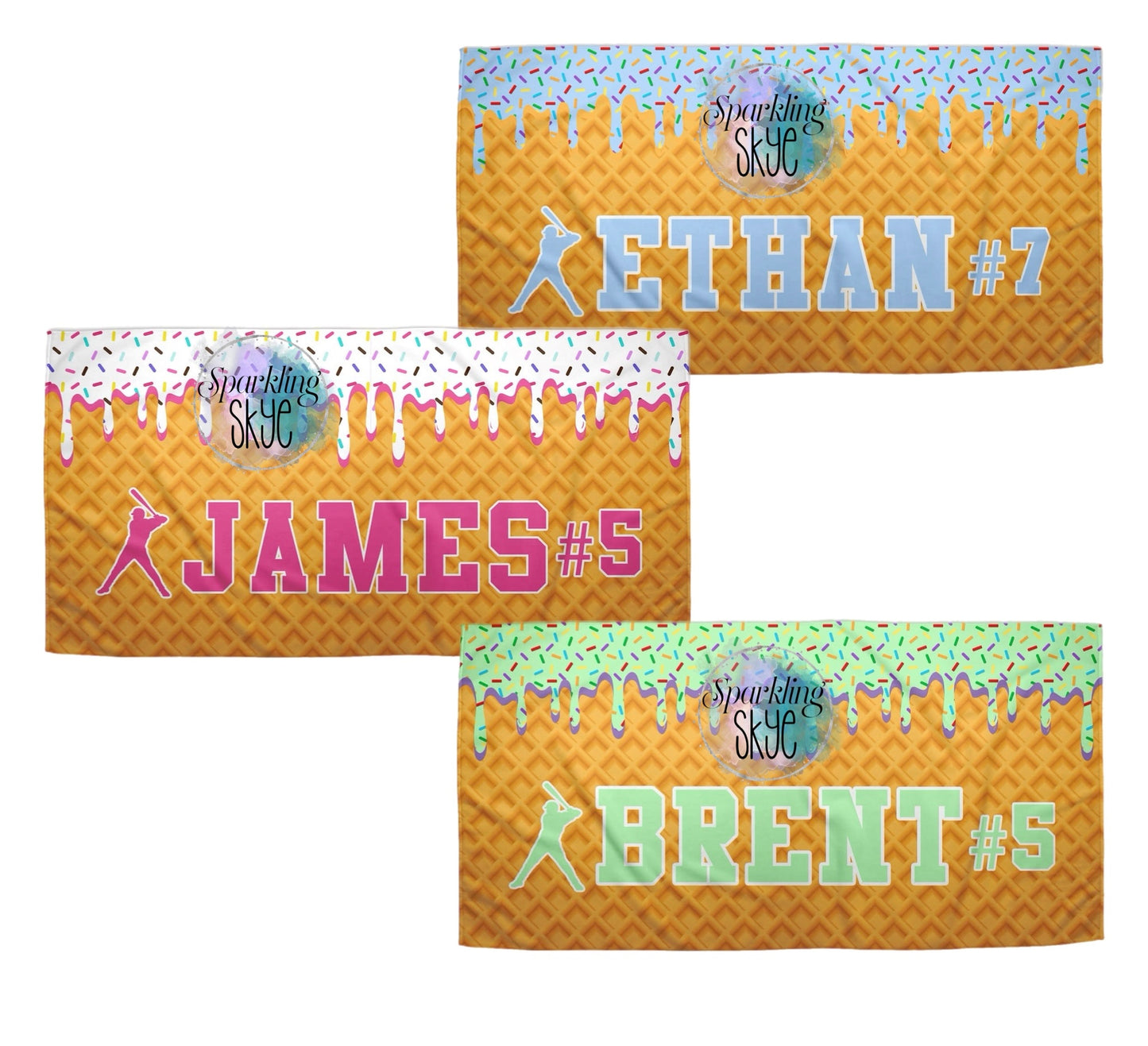 Baseball Drip Beach Towels