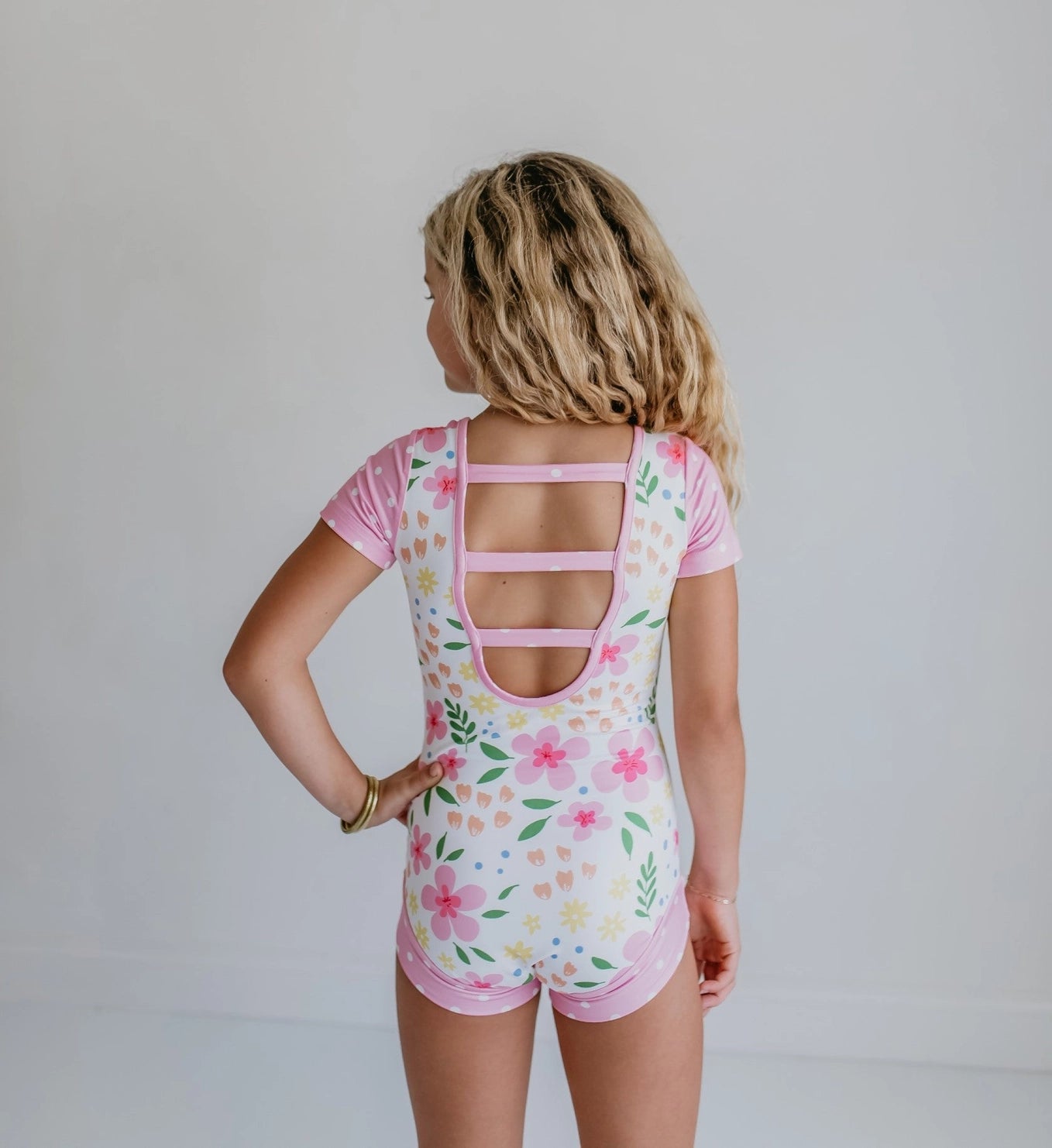 Yellow & Pink Floral Leotard