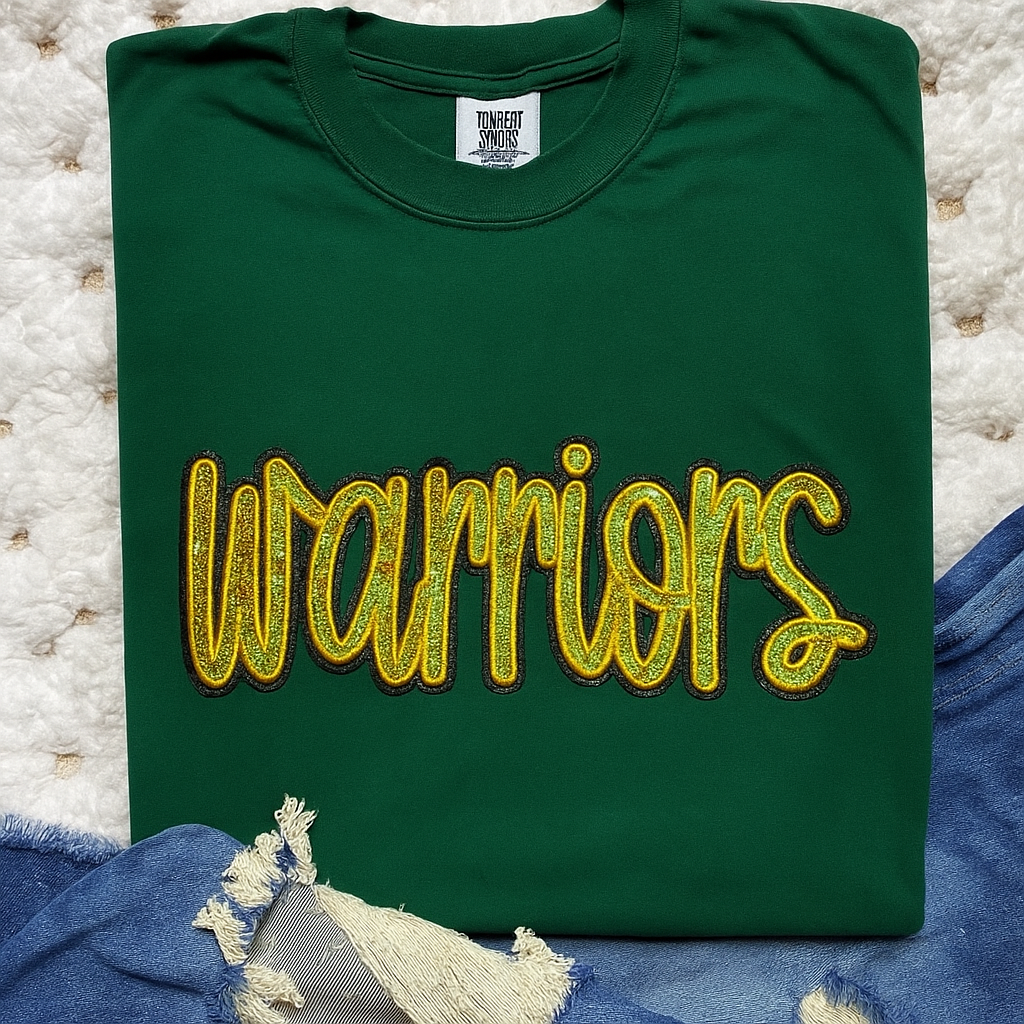 Warriors Gold Sequin Patch T-shirt (Adult)