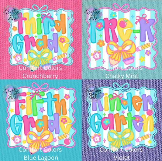 Preppy Back to School (Comfort Colors) Tees (Youth & Toddler Sizes)