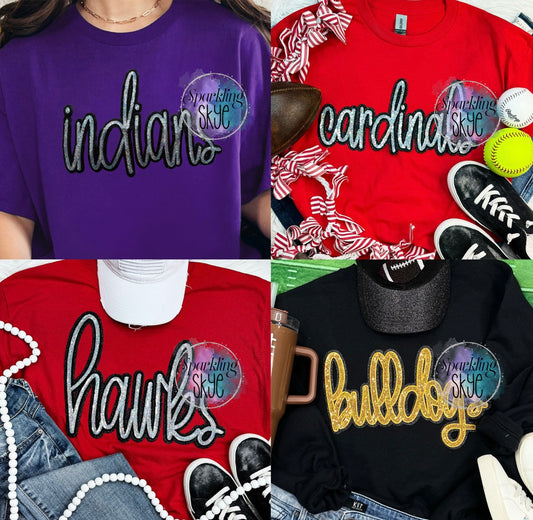 Sequin Mascot Tees (Bella Canvas) Tees (Adult)