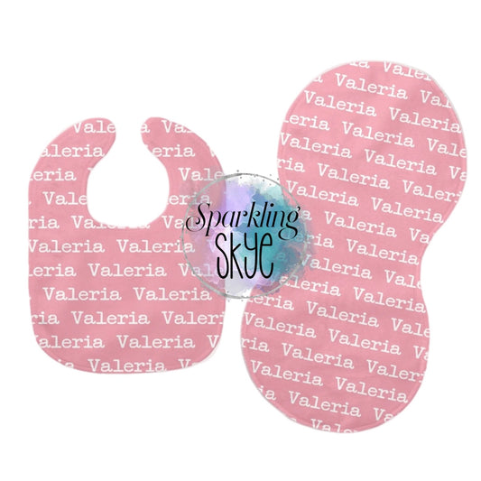 Personalized Burp Cloth and Bib Set