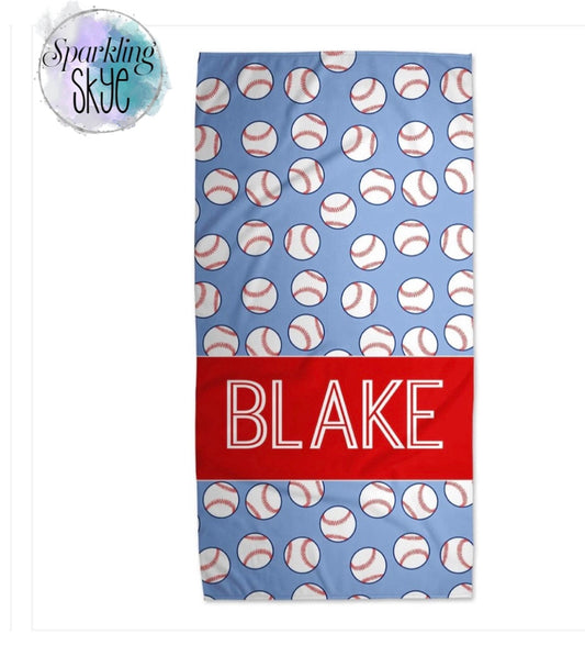 Baseball Name Beach Towels