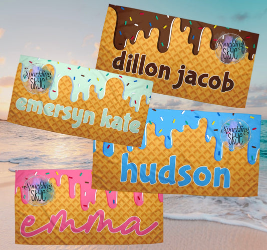 Ice Cream Beach Towels