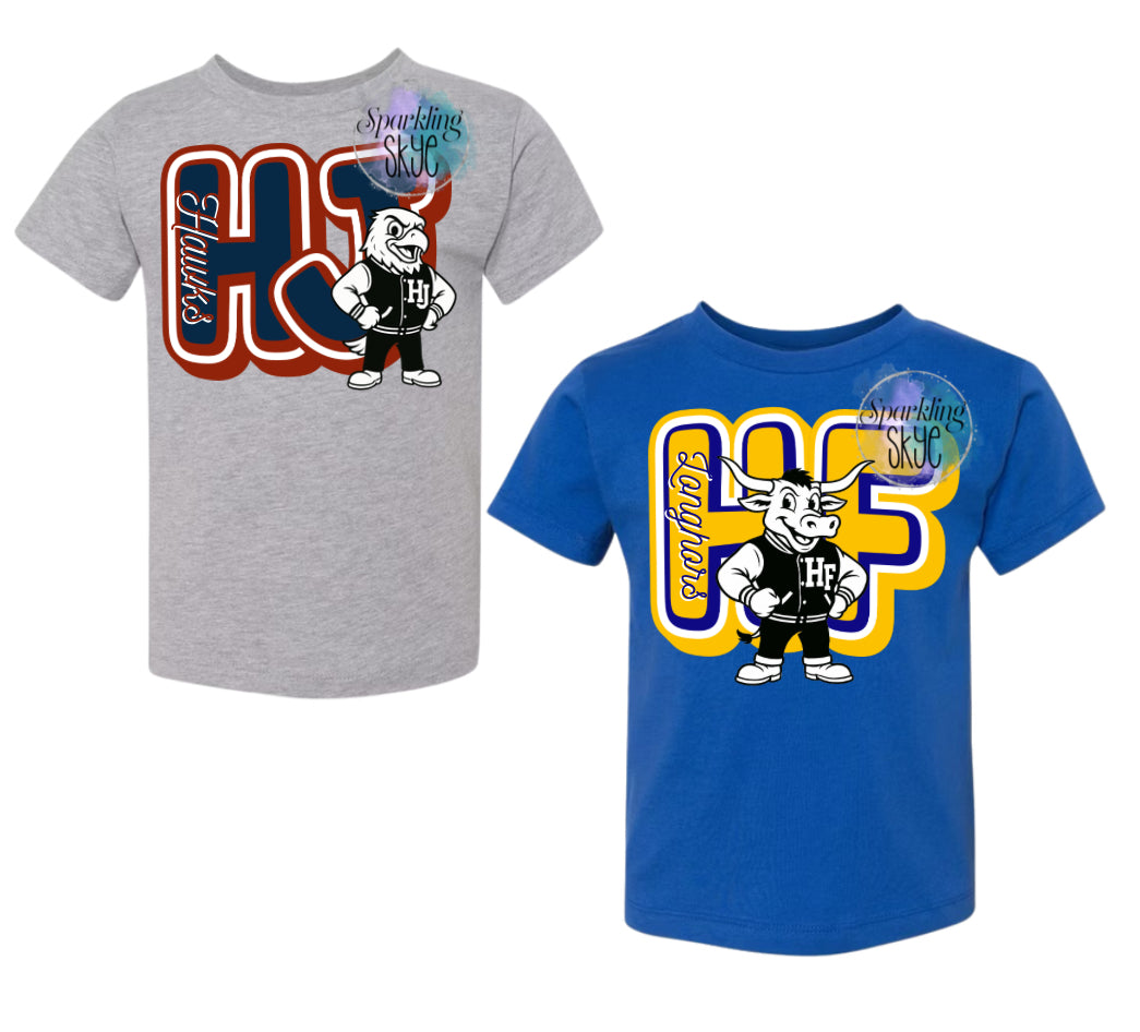 Mascot Letter Tee (Bella Canvas) Tees (Youth & Toddler Sizes)