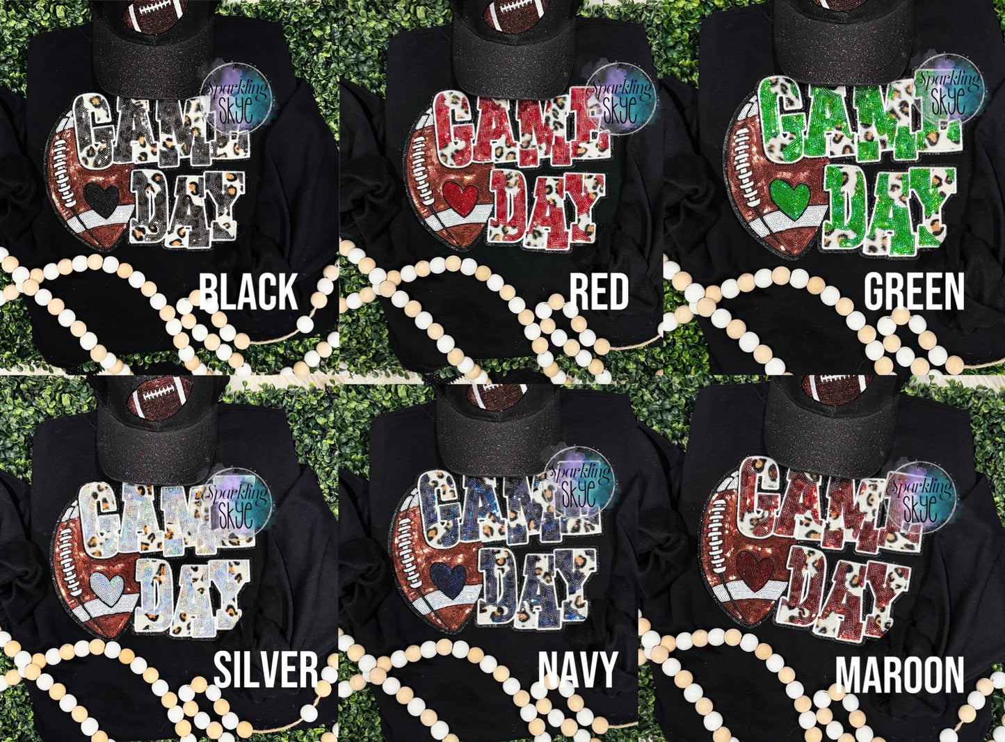 Game Day Leopard Sequin Patch Sweatshirts (Adult)