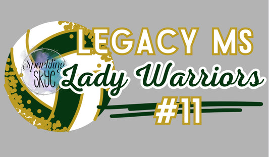 MS Lady Warrior Personalized Volleyball 25/26 Tees (Adult)