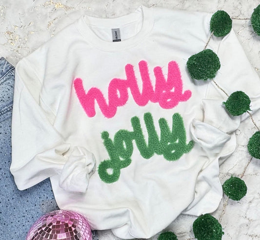 Holly Jolly Fuzzy Sweatshirts (Adult)