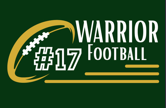 Personalized Warrior Football 25/26 Tees (Youth & Toddler Sizes)