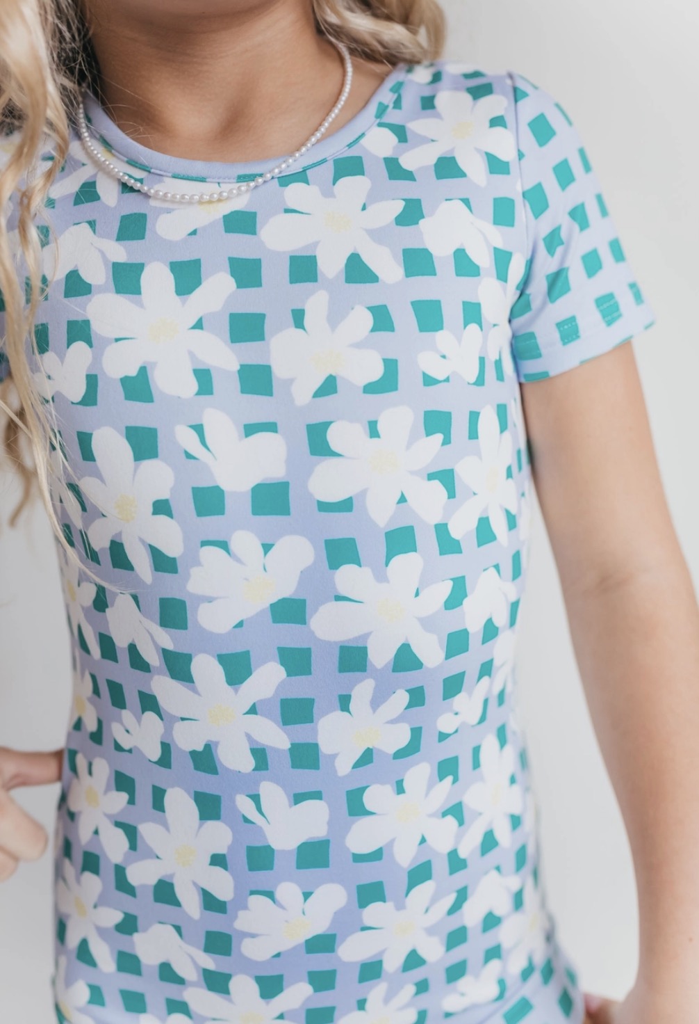 Blue Daisy Checkered Leotard