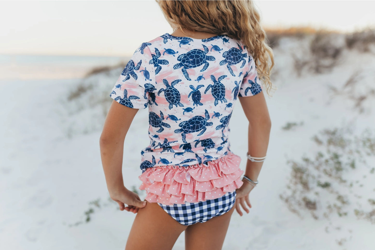 Navy & Pink Sea Turtle Swim