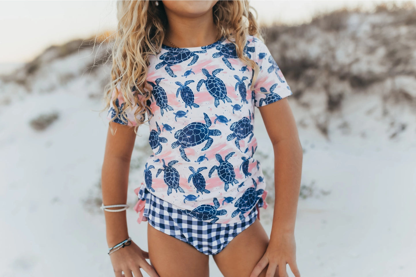 Navy & Pink Sea Turtle Swim