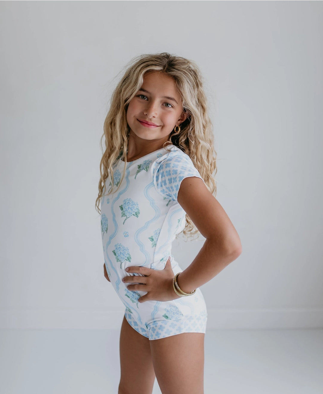 Blue Flower Coquette Leotard