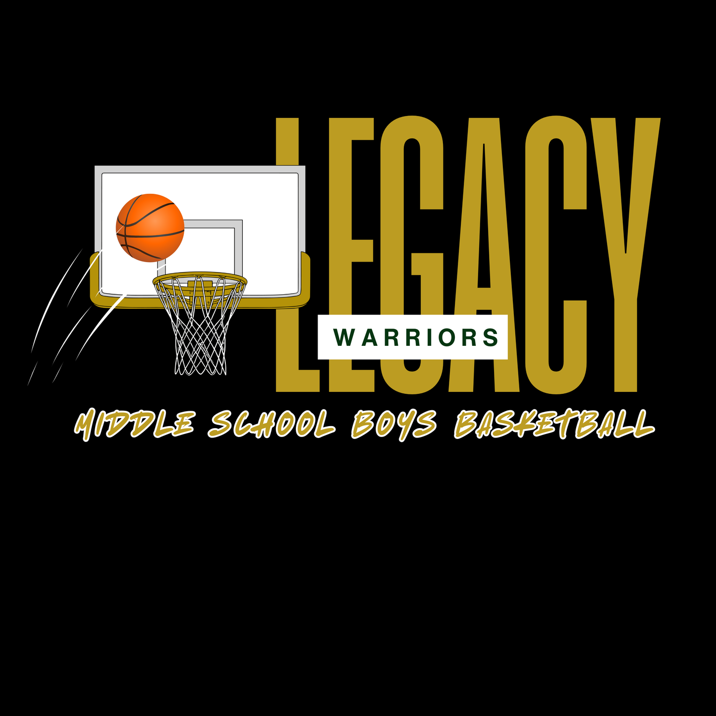 Middle School Warrior Basketball 25/26 Tees (Youth & Toddler Sizes)