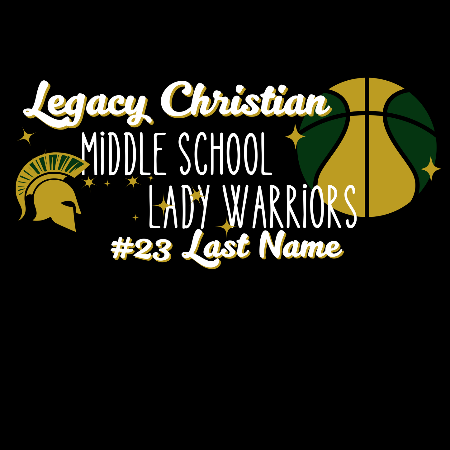 Middle School Lady Warrior Basketball 25/26 Tees (Youth & Toddler Sizes)