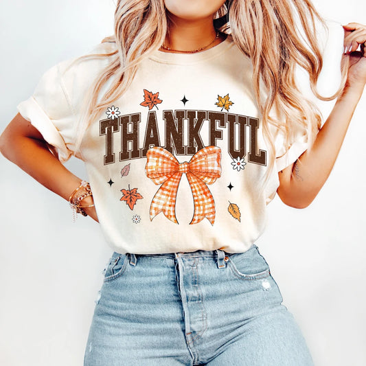 Thankful Bow Tee (Adult)