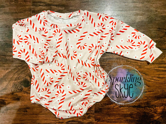 RTS Candy Cane Romper